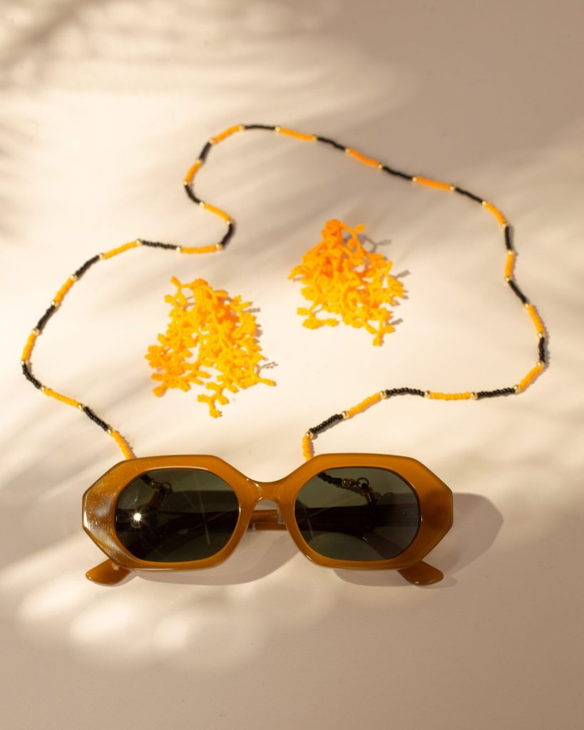 Brinco Alga Amarelo - Brinco de Miçanga em Formato de Coral e Alga - Image 10