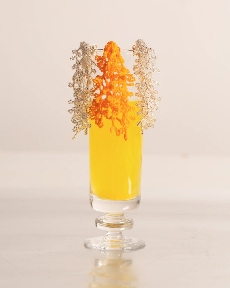 Brinco Alga Amarelo - Brinco de Miçanga em Formato de Coral e Alga - Imagem 3