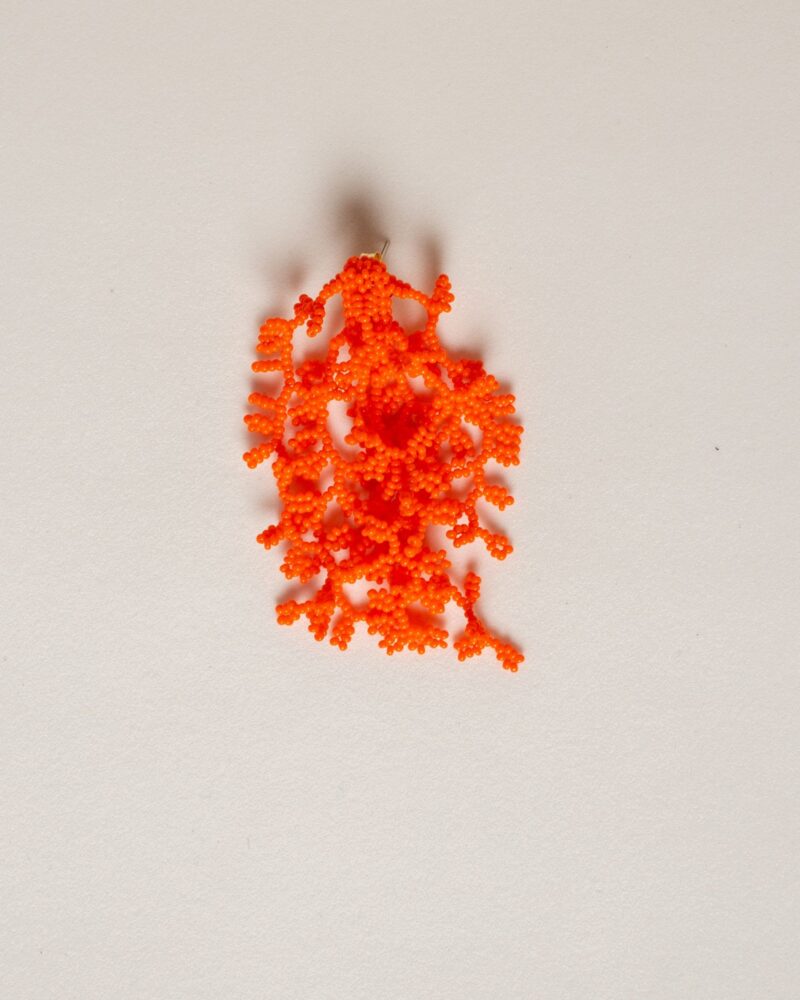 Brinco Alga Laranja - Brinco de Miçanga em Formato de Coral e Alga - Imagem 3