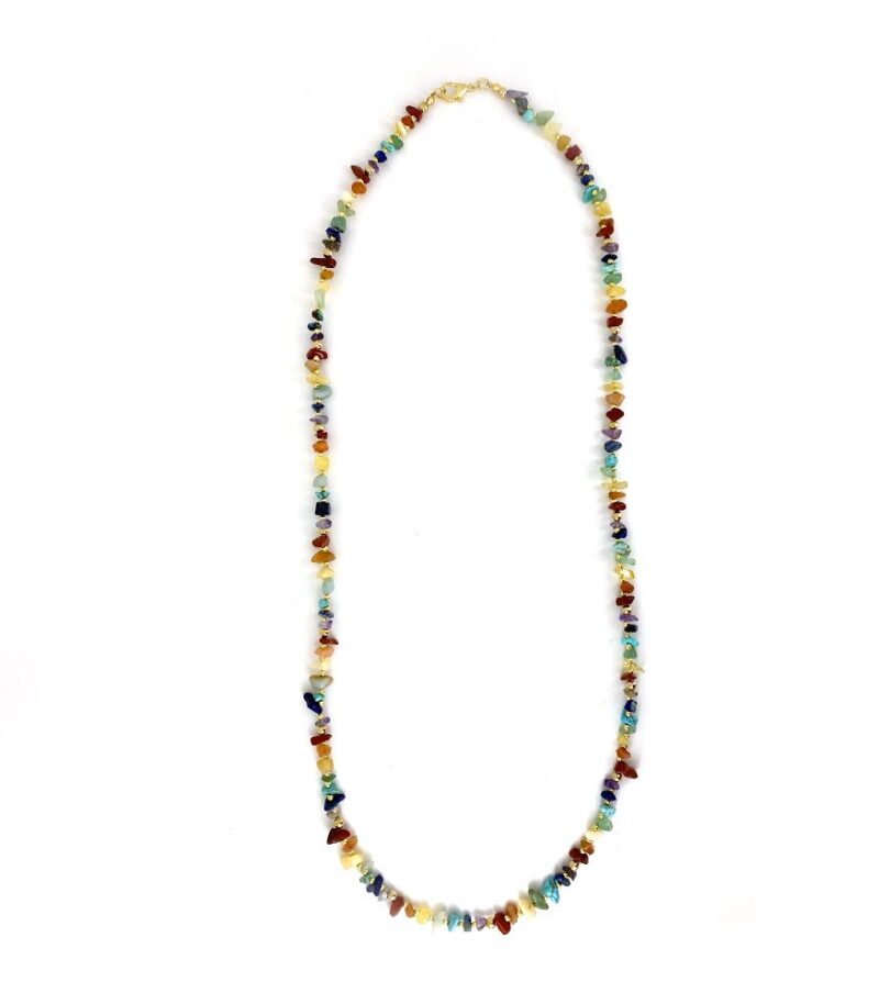 Guia Chakra - colar em pedras naturais coloridas