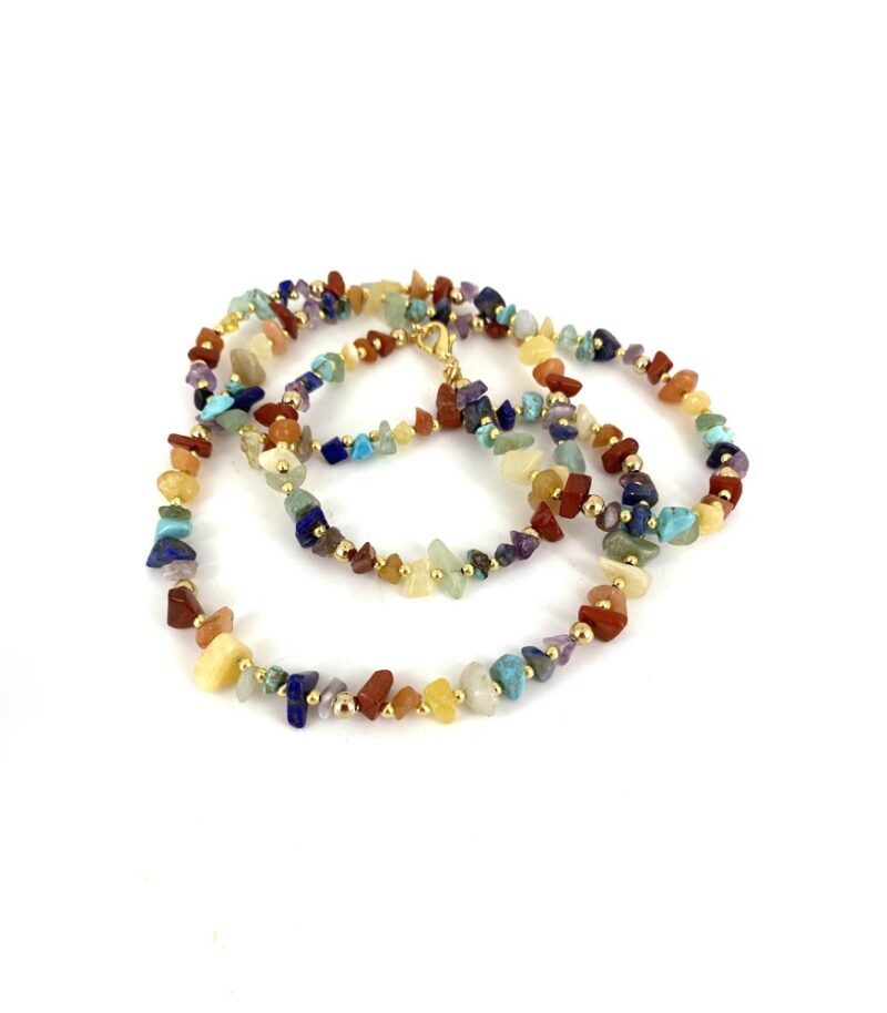 Guia Chakra - colar em pedras naturais coloridas - Imagem 4