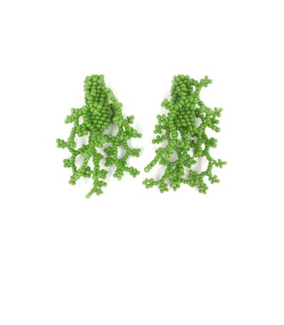 Brinco Baby Alga Abacate - Brinco de Miçanga em Formato de Coral e Alga