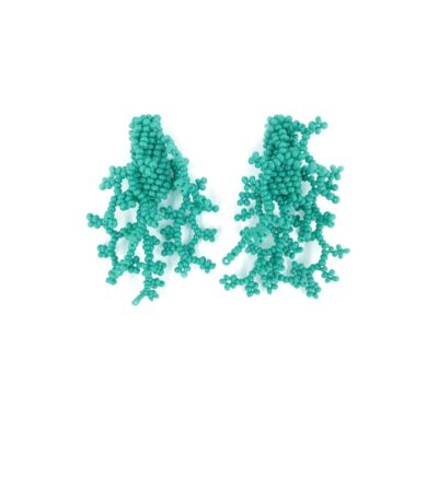 Brinco Baby Alga Acqua - Brinco de Miçanga em Formato de Coral e Alga