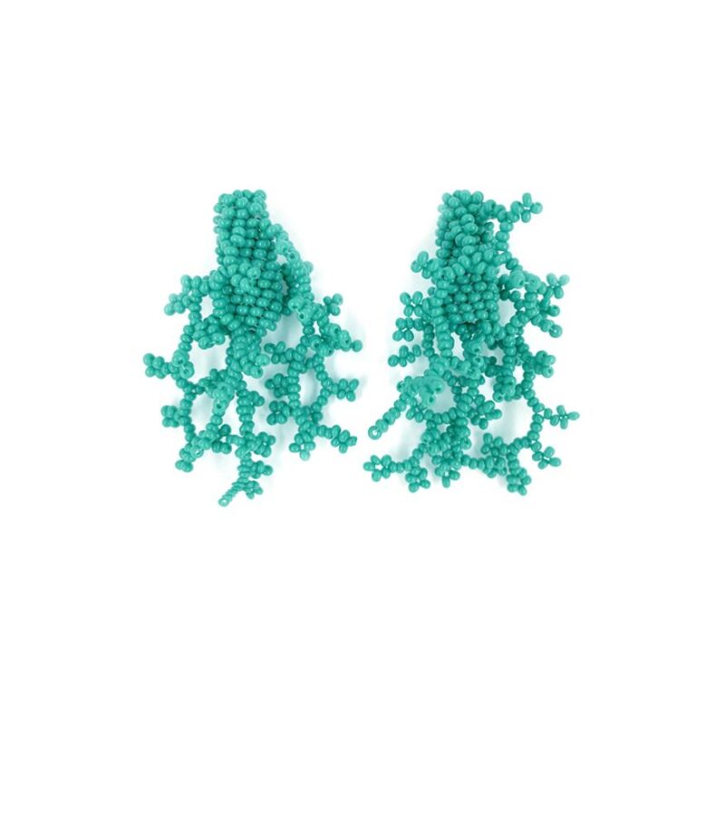 Brinco Baby Alga Acqua - Brinco de Miçanga em Formato de Coral e Alga