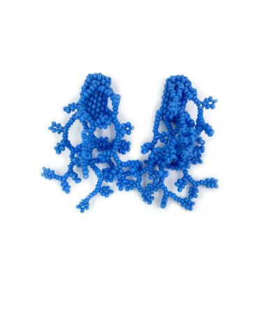 Brinco Baby Alga Turquesa - Brinco de Miçanga em Formato de Coral e Alga