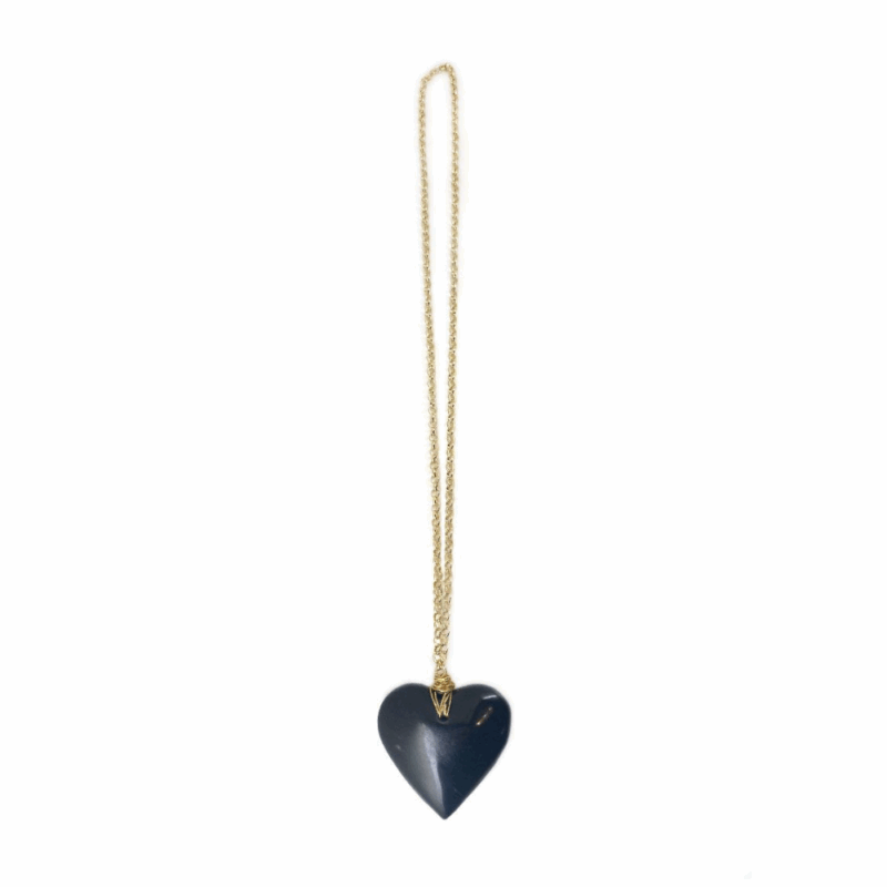 Colar Amor Obsidiana - colar de coração de pedra ou cristal - Imagem 2