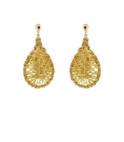 Brinco Gota - brinco aramado em metal dourado tipo gota