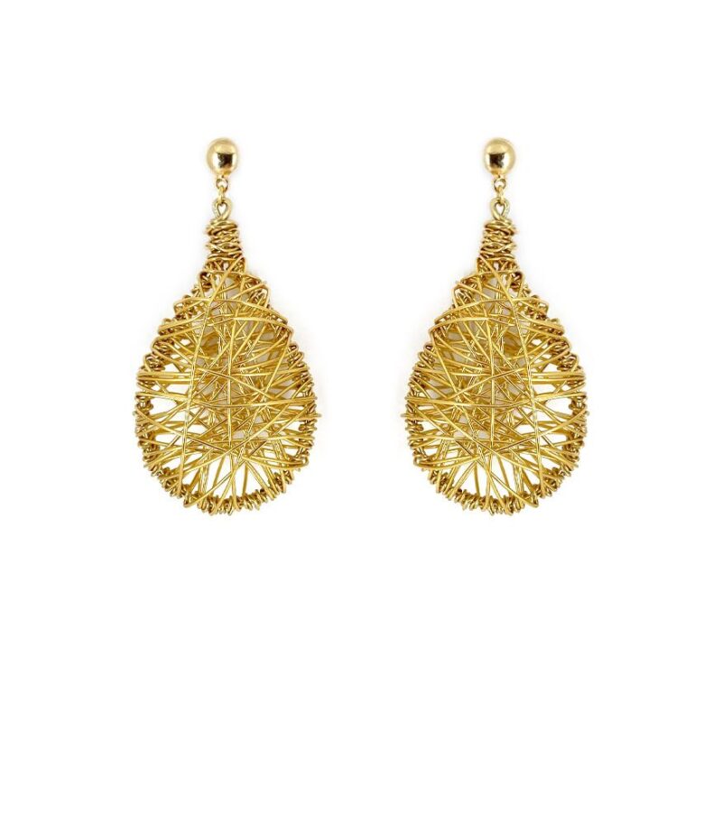 Brinco Gota - brinco aramado em metal dourado tipo gota