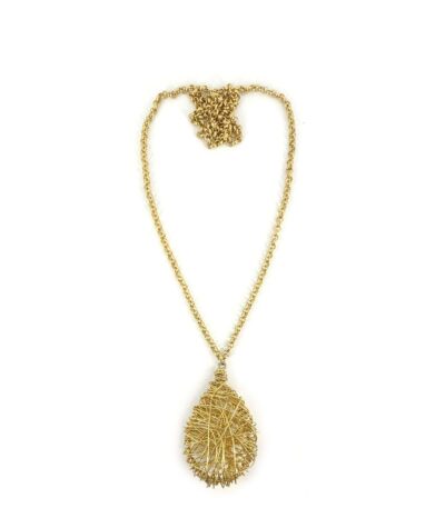 Colar Gota - colar aramado em metal dourado tipo teia