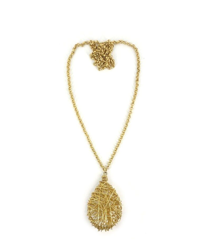 Colar Gota - colar aramado em metal dourado tipo teia