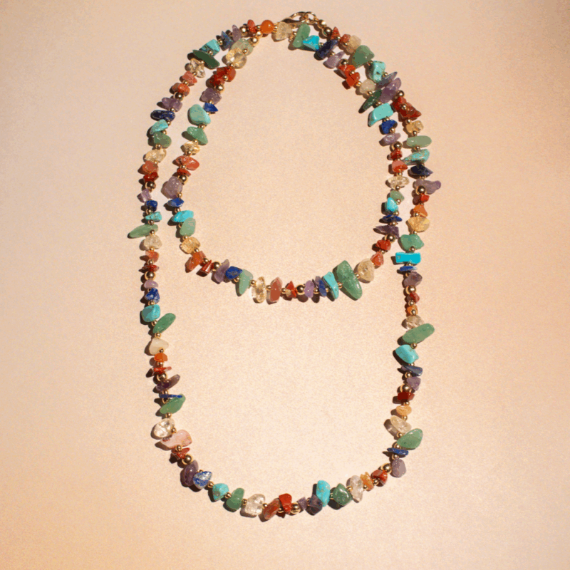 Guia Chakra - colar em pedras naturais coloridas - Imagem 5