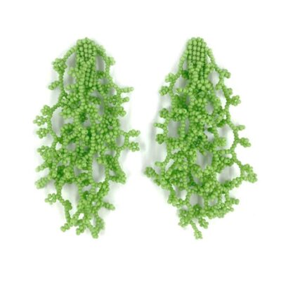 Brinco Alga Abacate - Brinco de Miçanga em Formato de Coral e Alga