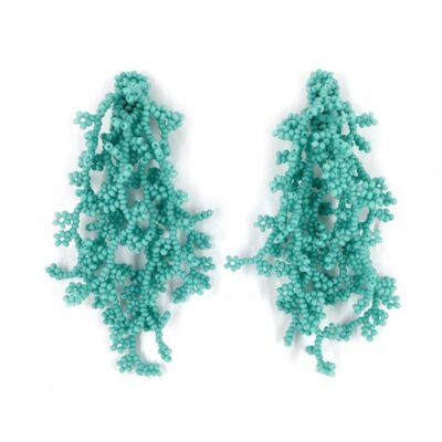 Brinco Alga Acqua - Brinco de Miçanga em Formato de Coral e Alga