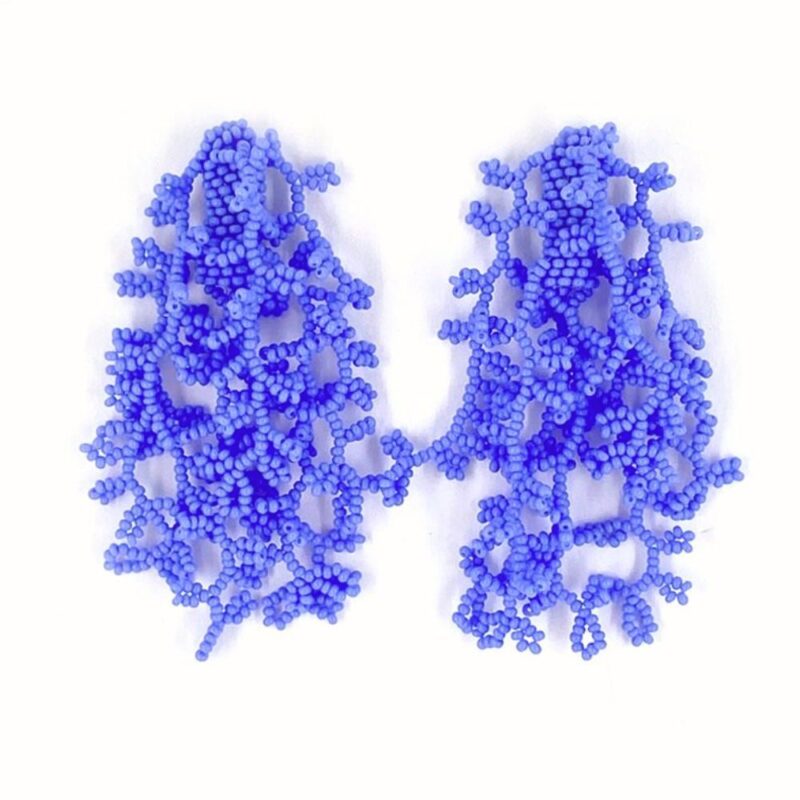 Brinco Alga Lavanda - Brinco de Miçanga em Formato de Coral e Alga