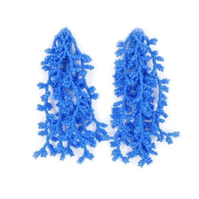 Brinco Alga Turquesa - Brinco de Miçanga em Formato de Coral e Alga