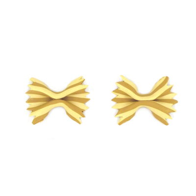 Brinco Striata Cru - brinco em cerâmica farfalle em amarelo e cru