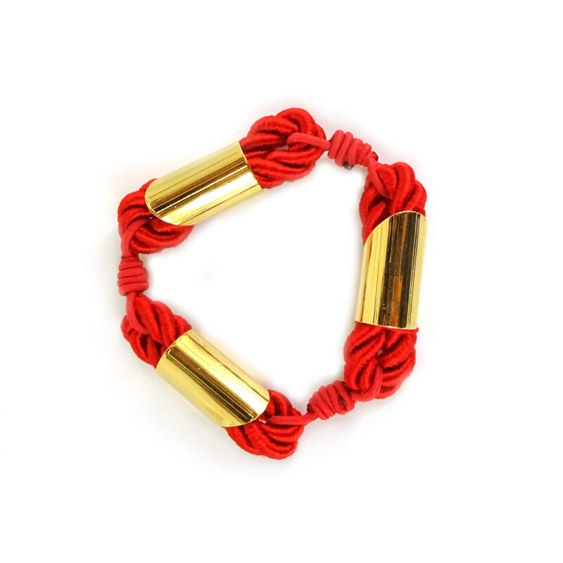 Pulseira Rigatoni al Pomodoro - Pulseira em metal dourado formato Rigatori