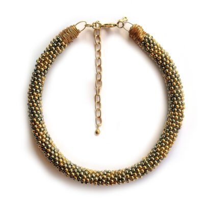 Colar Dualis – colar bolinhas metal prata e dourado