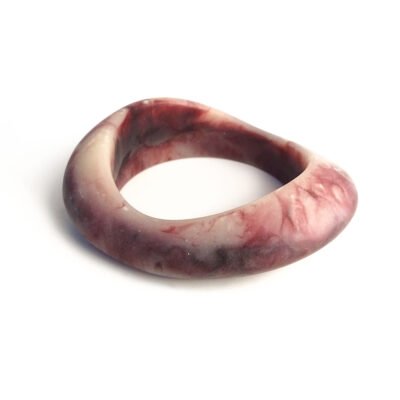 Pulseira Boho Marsala – pulseira larga resina marsala vinho e marrom