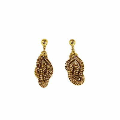 Brinco Serpeio – brinco em fio de cobre e metal dourado