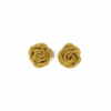 Brinco Rosa Aramado – brinco em formato de flor em fio de metal dourado