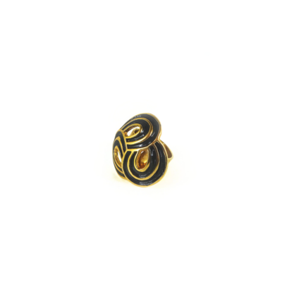 Anel Mali Preto – metal dourado esmaltado