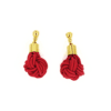 Brinco Luar Vermelho – brinco de macramê com elástico vermelho