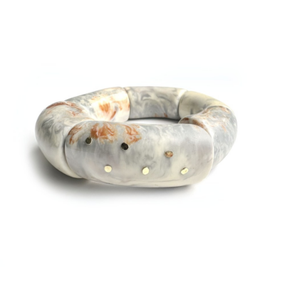 Pulseira Luxe Cinza – resina marmorizada