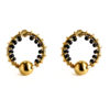 Brinco Dorin – metal dourado e miçangas pretas