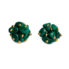 Brinco Petit Verde – resina malaquita e metal dourado