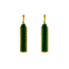 Brinco Terciopelo Verde - brinco com veludo verde e bolinhas verdes douradas