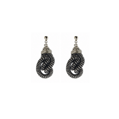 Brinco Serpeio Prata – brinco em fio de preto e metal prata