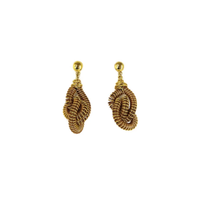 Brinco Serpeio – brinco em fio de cobre e metal dourado